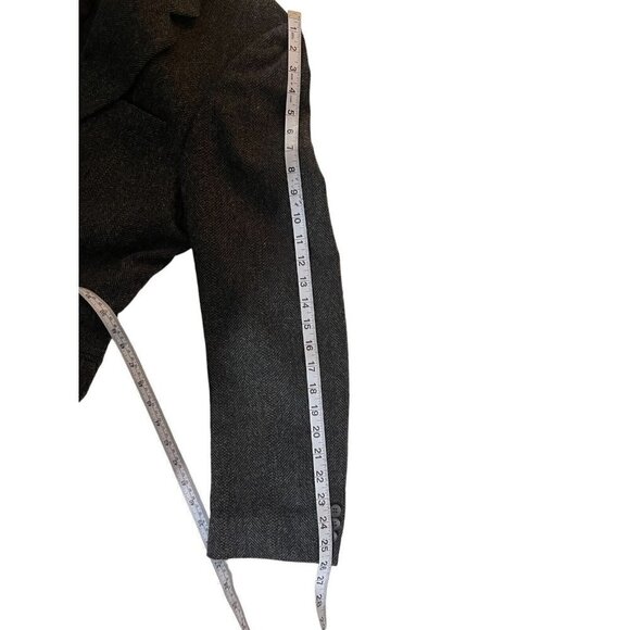 Haggar Men's Blazer Jacket 44L Charcoal Gray Wool Herringbone Made in USA - Picture 14 of 15